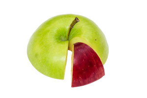 Fractioned apple